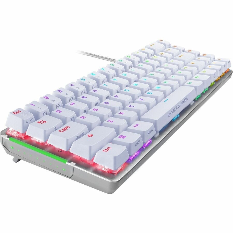 Asus ROG Falchion Ace Gaming Keyboard - Cable Connectivity - USB 2.0 Interface - RGB LED - Spanish - Moonlight White - Mechanical Keyswitch Windows -
