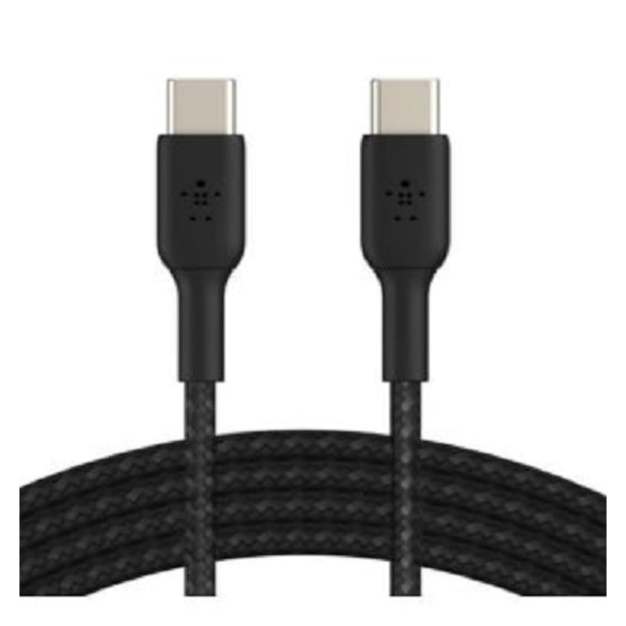 Belkin Braided USB-C cable PD 2.0 100W - Black (CAB014bt2MBK), USB-IF Certified, Cable Length 2M