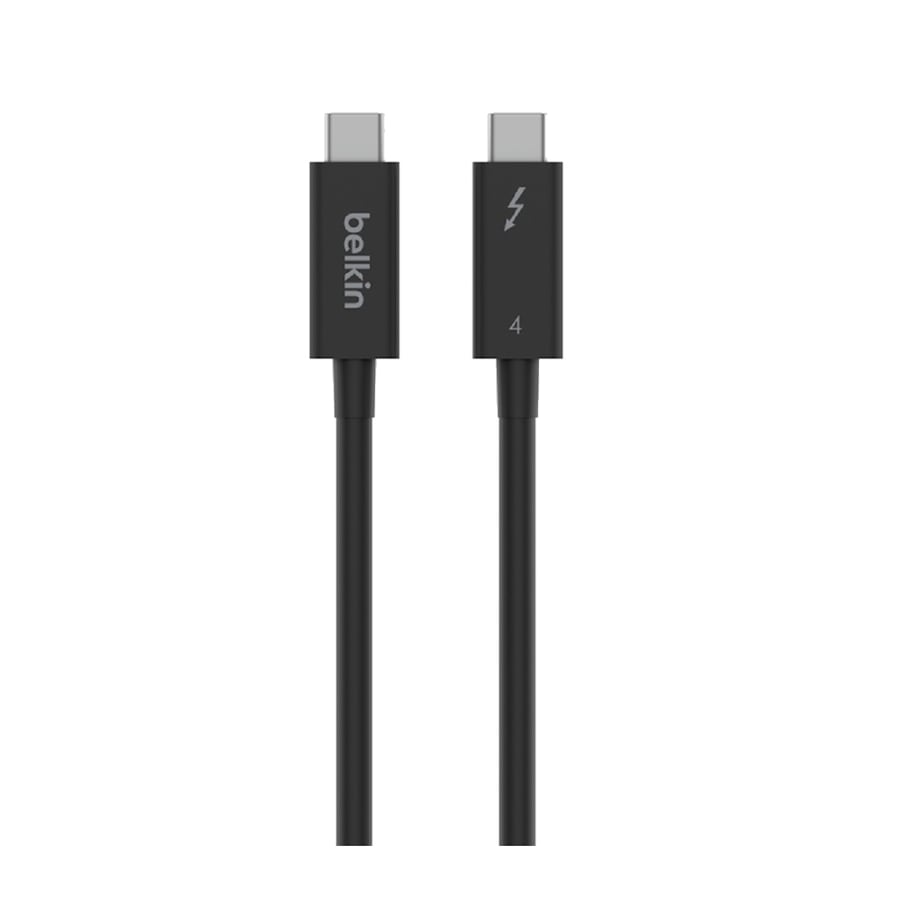 Belkin Connect Thunderbolt 4 Cable 1M Passive - Black (INZ003bt1MBK), 40Gbps, 100W Power Delivery, Thunderbolt 4 certified,Reversible Type-C Connector