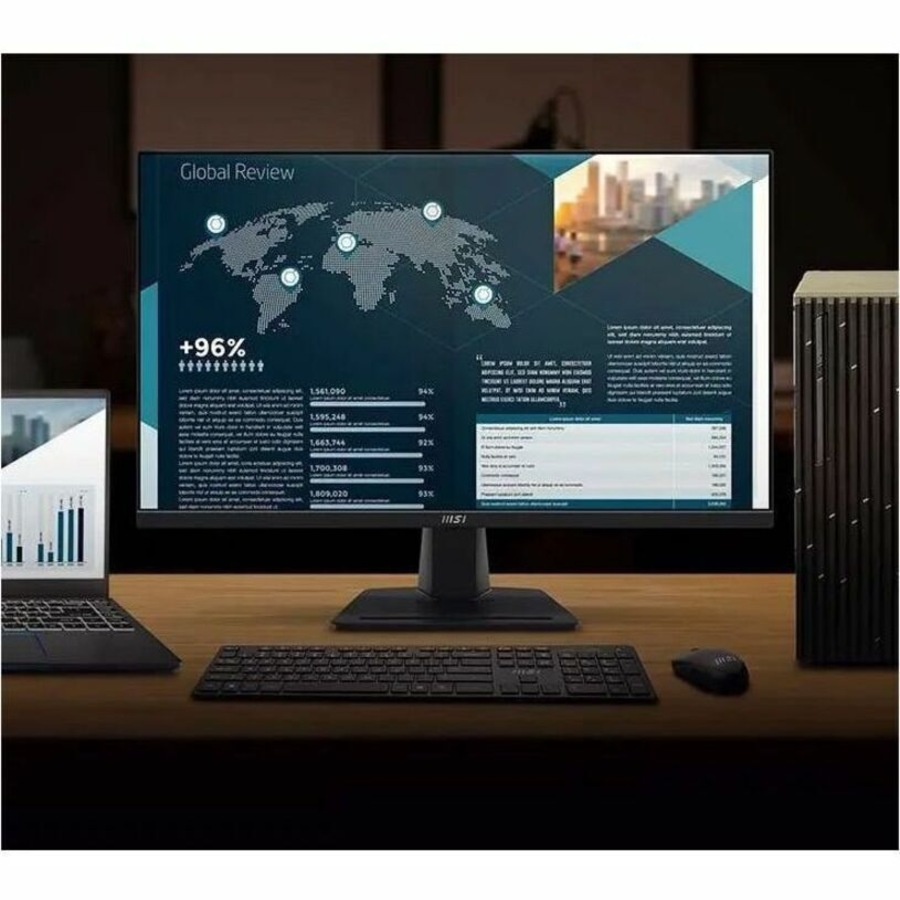 MSI Pro MP275Q 27" Class WQHD LED Monitor - 16:9 - Matte Black - 27" Viewable - In-plane Switching (IPS) Technology - LED Backlight - 2560 x 1440 - -