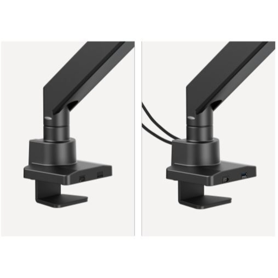 Brateck LDT80-C012UC SUPER HEAVY-DUTY GAS SPRING MONITOR ARM WITH USB-A AND USB-C PORTS For most 17'~57' Monitors, Matte Black(New)