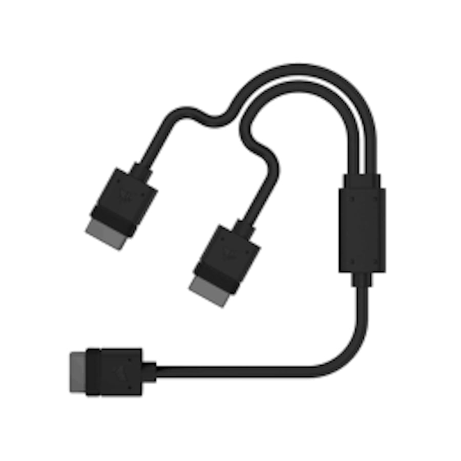 Corsair iCUE LINK Cable, 1x 600mm Y-Cable with Straight connectors, Black