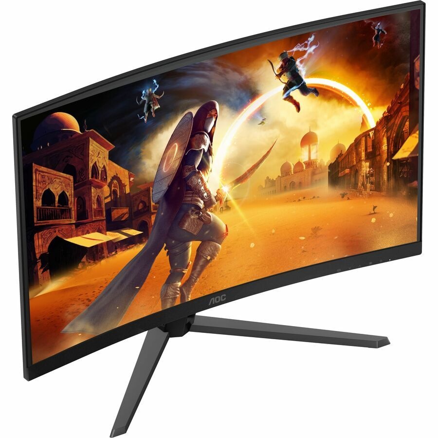 AOC CQ32G4E 32" Class WQHD Curved Screen Gaming LCD Monitor - Black, Red - 31.5" Viewable - Fast Vertical Alignment (VA) - 2560 x 1440 - 16.7 Million