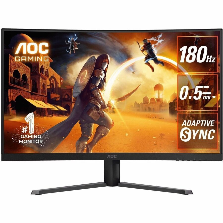 AOC CQ32G4E 32" Class WQHD Curved Screen Gaming LCD Monitor - Black, Red - 31.5" Viewable - Fast Vertical Alignment (VA) - 2560 x 1440 - 16.7 Million