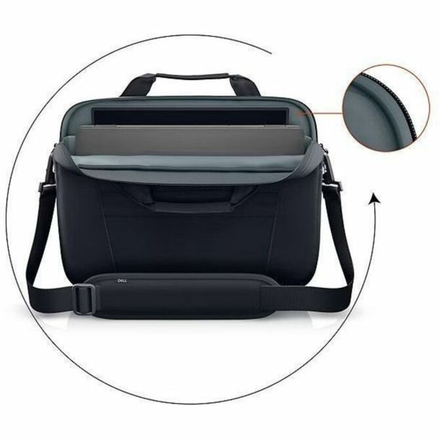 Dell EcoLoop Pro Carrying Case (Briefcase) for 38.1 cm (15") to 39.6 cm (15.6") Notebook, Tablet, Accessories - Black - Weather