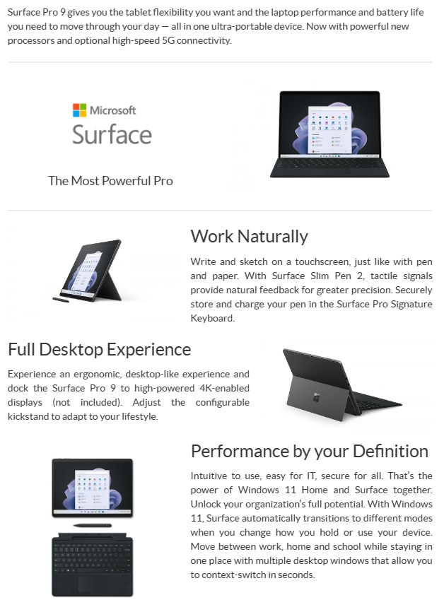 Buy Microsoft Surface Pro 9 13' Touchscreen Intel i7-1255U 16GB 512GB ...