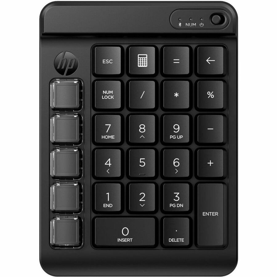 HP 435 Keypad - Wireless Connectivity - Black - Mechanical Keyswitch - Bluetooth - 5.3 - 10 m - Calculator Hot Key(s) - Windows 10, Windows 11, Mac -