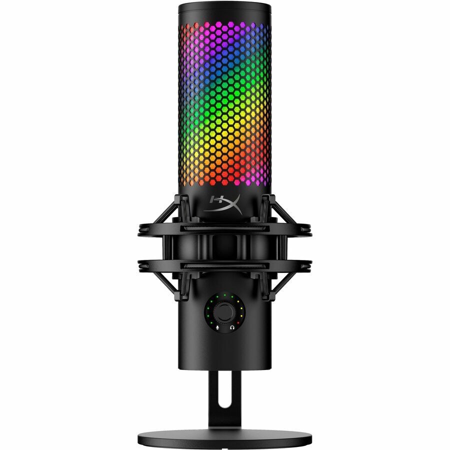 HyperX QuadCast 2 S Wired Electret Condenser Microphone for Recording - Black - 3 m - Stereo - 20 Hz to 20 kHz - Cardioid, Omni-directional, - Shock