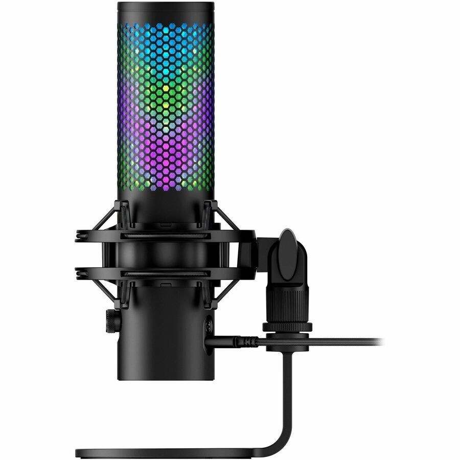 HyperX QuadCast 2 S Wired Electret Condenser Microphone for Recording - Black - 3 m - Stereo - 20 Hz to 20 kHz - Cardioid, Omni-directional, - Shock