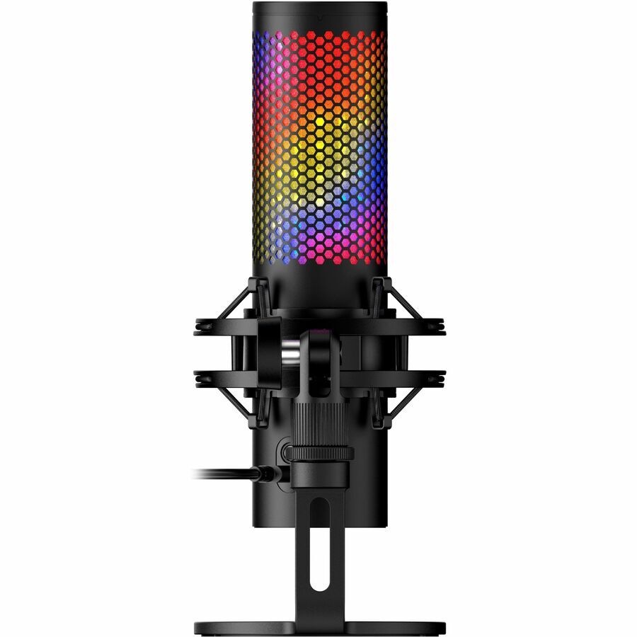 HyperX QuadCast 2 S Wired Electret Condenser Microphone for Recording - Black - 3 m - Stereo - 20 Hz to 20 kHz - Cardioid, Omni-directional, - Shock