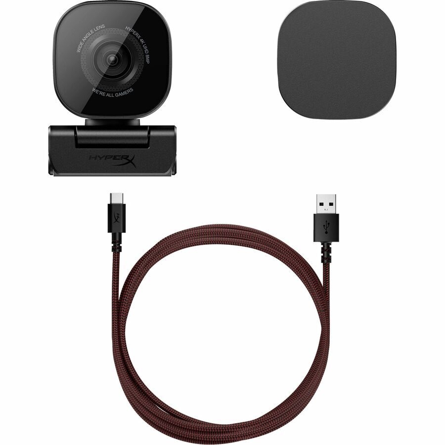 HyperX Vision S Webcam - 8 Megapixel - 30 fps - Black - USB 3.0 Type C - 3840 x 2160 Video - Auto-focus - 90° Angle - Windows 10, Windows 11, Mac