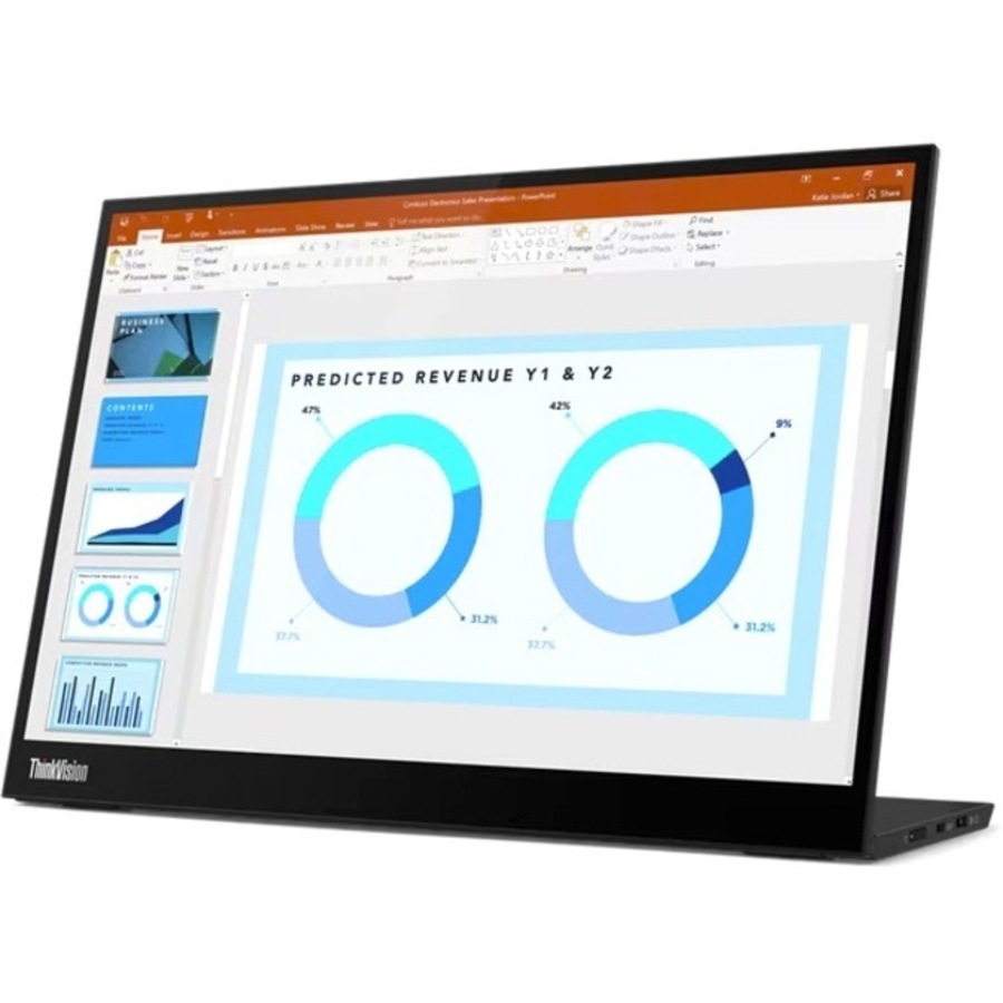 Lenovo ThinkVision M14d 14" Class LED Monitor - 16:10 - Raven Black - 14" Viewable - In-plane Switching (IPS) Technology - WLED Backlight - 2240 x -