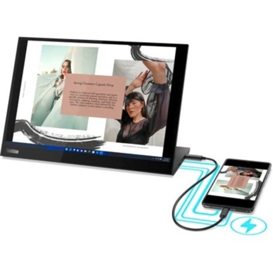 Lenovo ThinkVision M14d 14" Class LED Monitor - 16:10 - Raven Black - 14" Viewable - In-plane Switching (IPS) Technology - WLED Backlight - 2240 x -