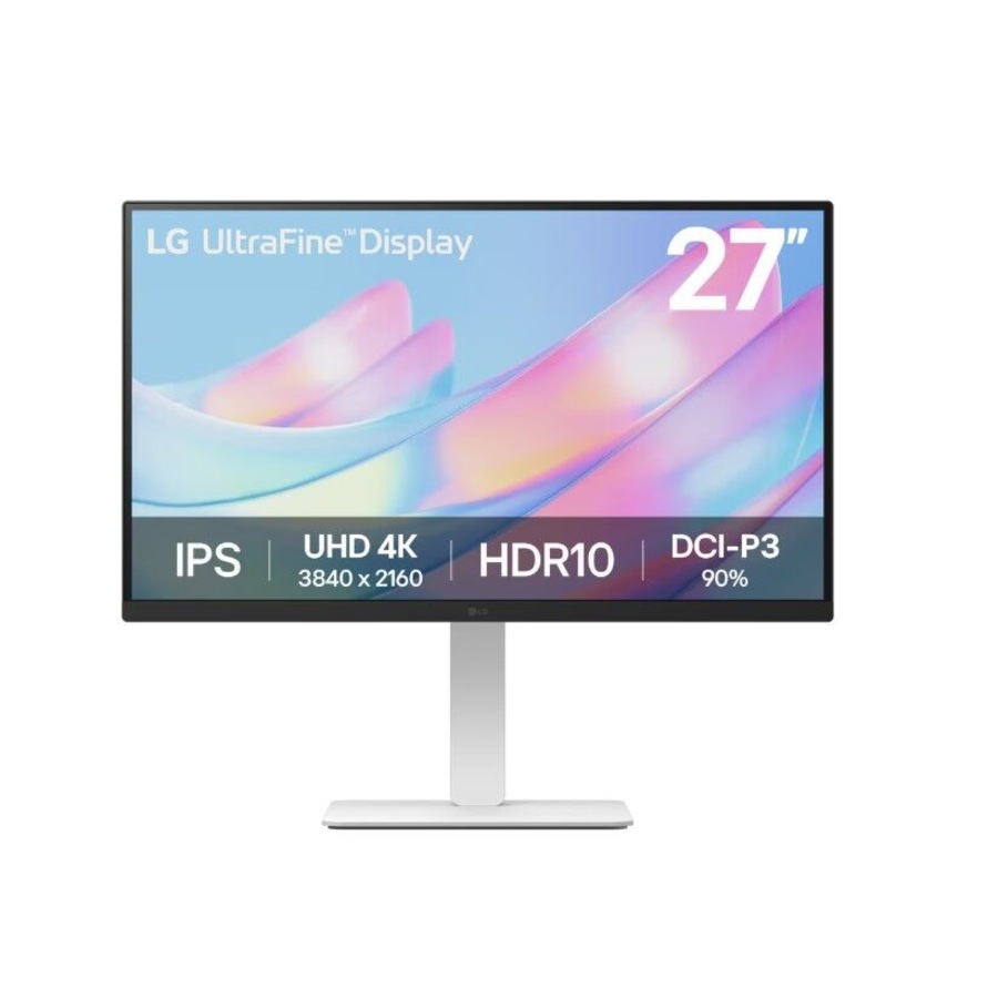 LG 27' UHD 4k 3840×2160 (16:9) IPS display HDR10 Height Adjustable White Monitor