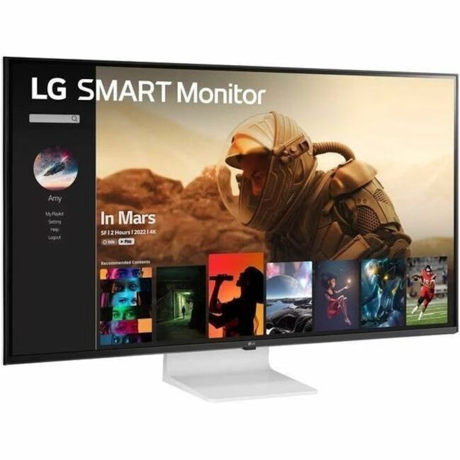 LG 43SQ700S-W 43" Class Webcam 4K UHD Smart LCD Monitor - 16:9 - 42.5" Viewable - In-plane Switching (IPS) Technology - 3840 x 2160 - 1.07 Billion -