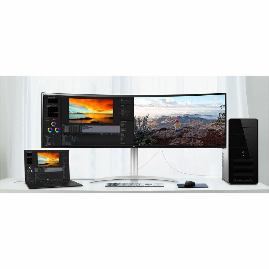LG 49WQ95C-W 49" Class UW-QHD Curved Screen Gaming LCD Monitor - 32:9 - 49" Viewable - Nano In-plane Switching (Nano IPS) Technology - 5120 x 1440 -