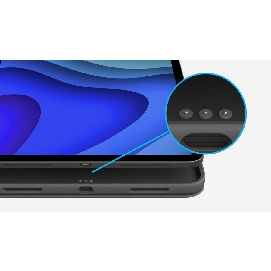 Logitech Folio Touch Keyboard/Cover Case for 27.9 cm (11") Apple, Logitech iPad Air (4th Generation) Tablet - Oxford Gray - Scuff Resistant, Scratch