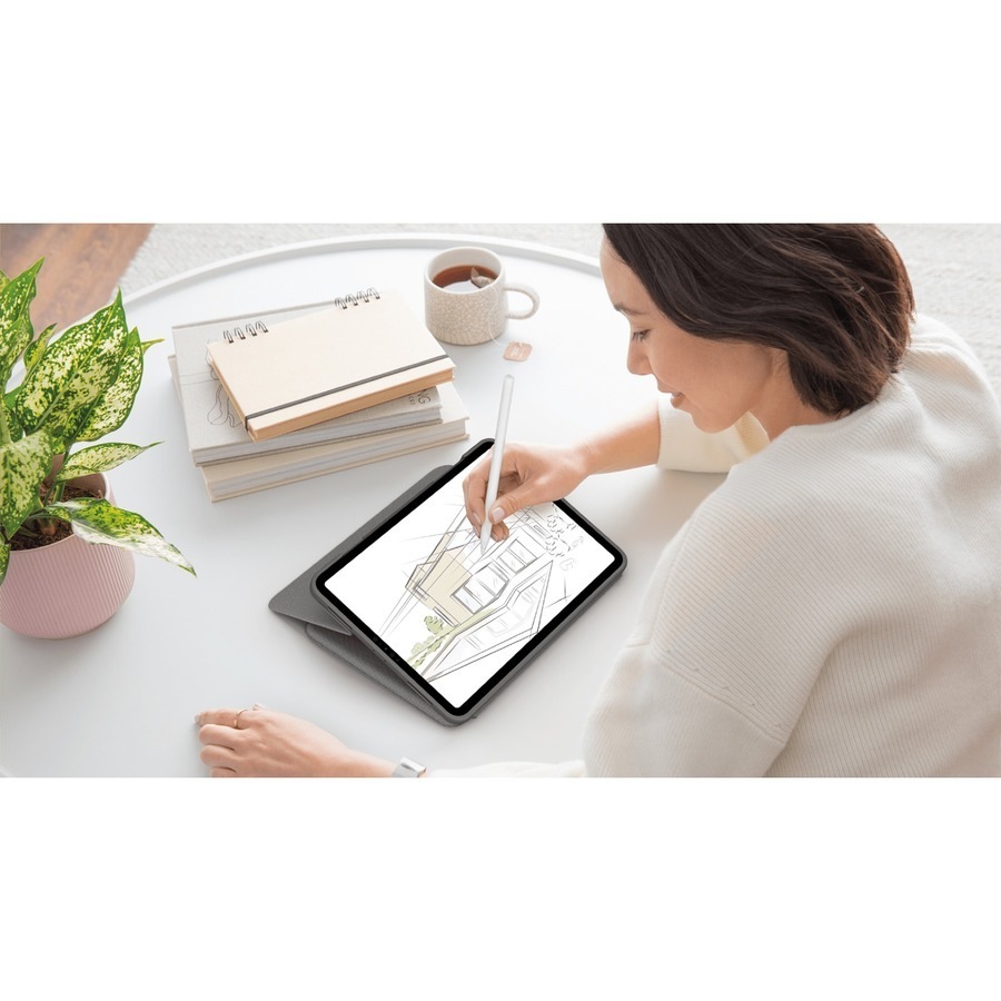 Logitech Folio Touch Keyboard/Cover Case for 27.9 cm (11") Apple, Logitech iPad Air (4th Generation) Tablet - Oxford Gray - Scuff Resistant, Scratch