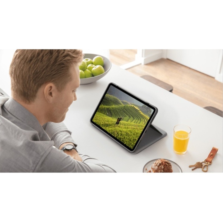 Logitech Folio Touch Keyboard/Cover Case for 27.9 cm (11") Apple, Logitech iPad Air (4th Generation) Tablet - Oxford Gray - Scuff Resistant, Scratch