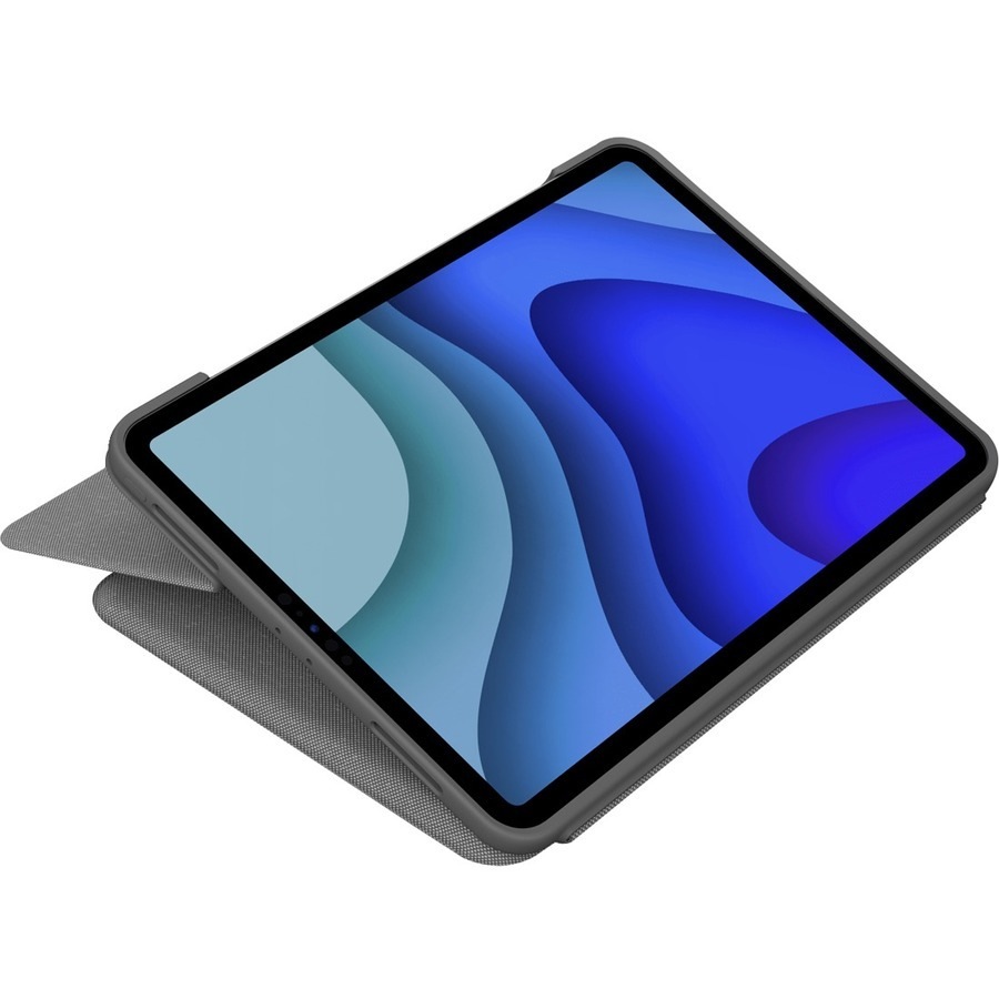 Logitech Folio Touch Keyboard/Cover Case for 27.9 cm (11") Apple, Logitech iPad Air (4th Generation) Tablet - Oxford Gray - Scuff Resistant, Scratch