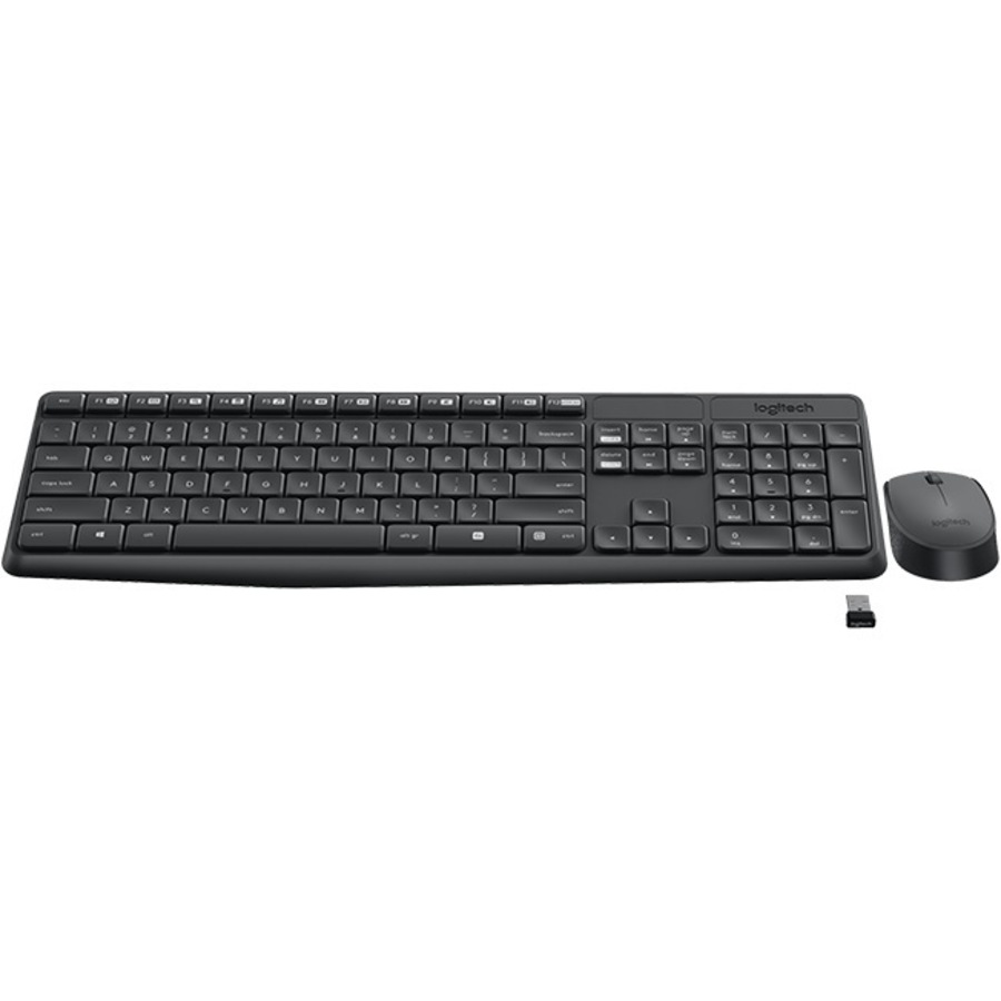 Logitech MK235 Wireless Keyboard and Mouse Combo 2.4GHz Wireless Compact Long Battery Life 8 Shortcut keys