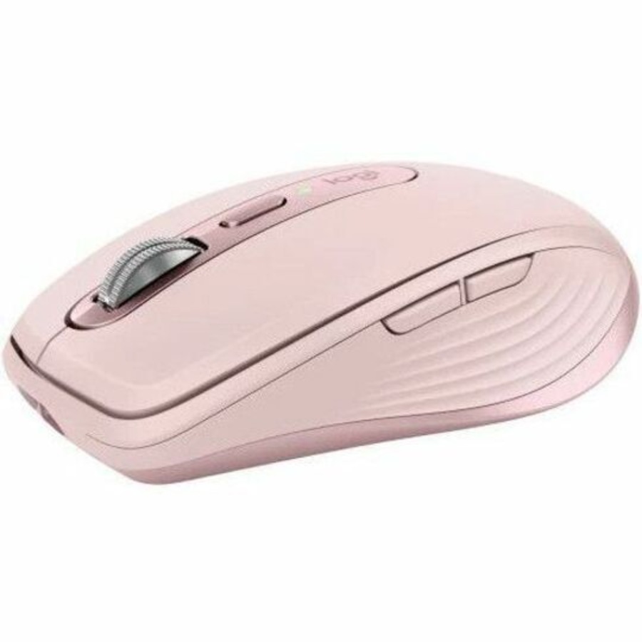 Logitech MX Anywhere 3S Mouse - Bluetooth - USB - Darkfield - 6 Button(s) - Rose - Wireless - Rechargeable - 8000 dpi - Scroll Wheel