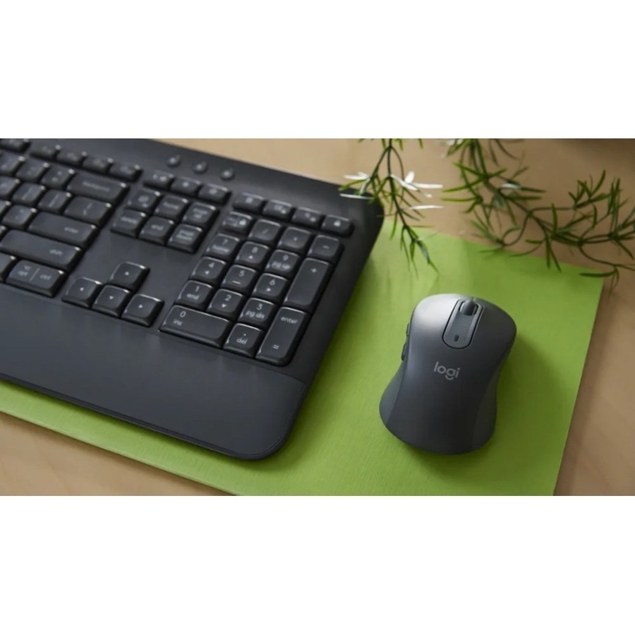 Logitech Signature MK650 Keyboard & Mouse - English (US) - USB Plunger Wireless Bluetooth/RF Keyboard - 118 Key - Keyboard/Keypad Color: Graphite - -