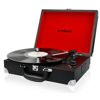 mbeat Retro Briefcase-styled USB Turntable Recorder Built in 3.5mm headphone jack built-in speaker USB output support