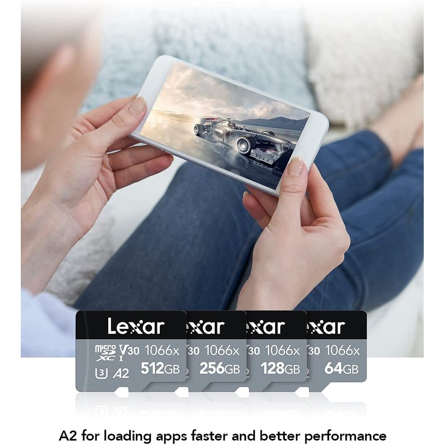 Micro SD Card Lexar 256GB Professional 1066x Class 10 A2 U3 Phone Tablet Memory