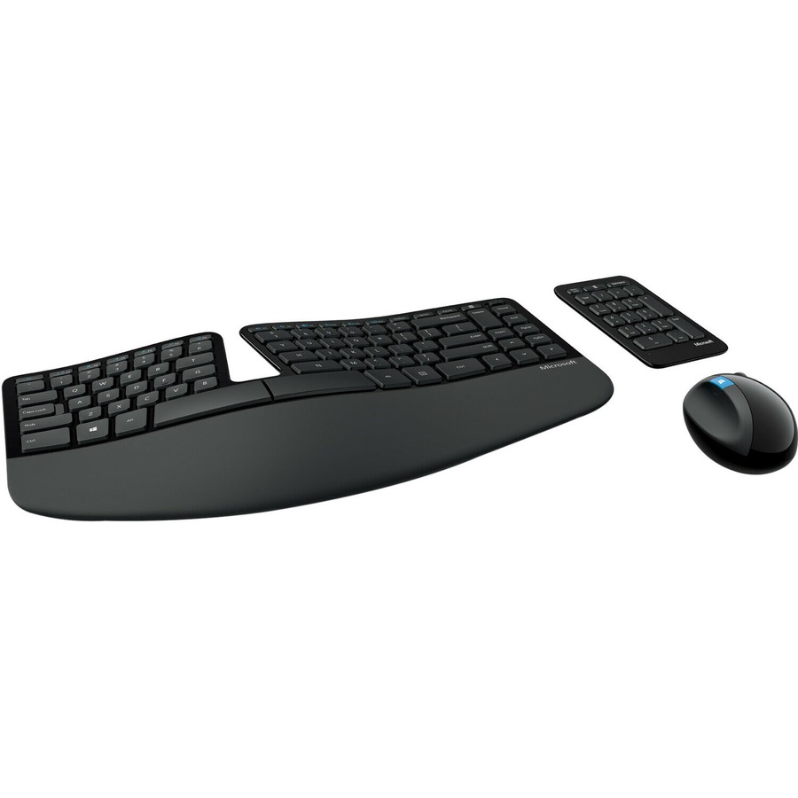 Incase Microsoft Design Sculpt Ergonomic Desktop Keyboard/Keypad & Mouse - English - USB 2.0 Wireless