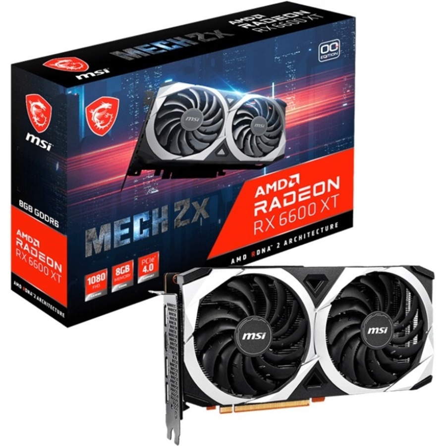 MSI AMD Radeon RX 6600 XT Graphic Card - 8 GB GDDR6 - 7680 x 4320 - 2.41 GHz Game Clock - 2.60 GHz Boost Clock - 128 bit Bus Width - PCI Express 4.0