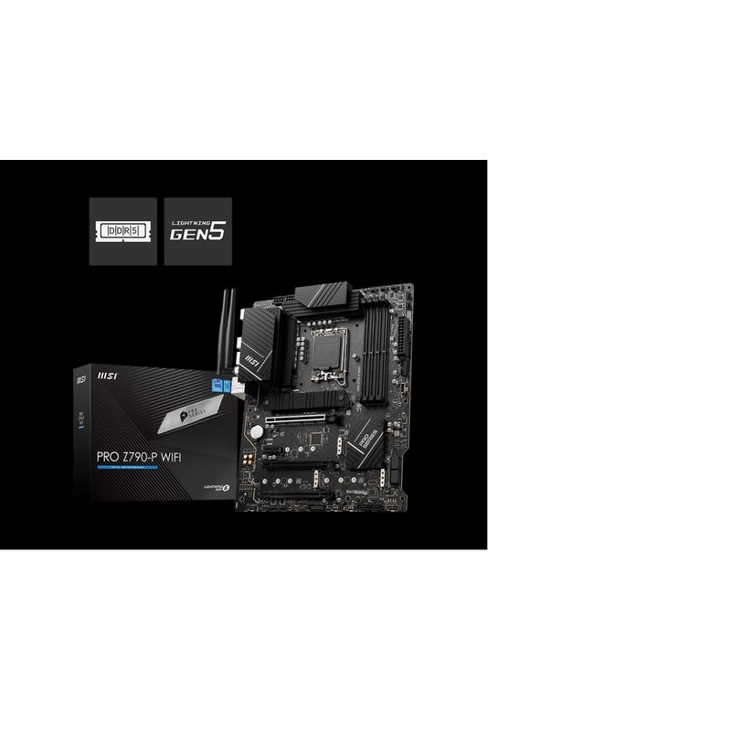 Buy MSI PRO Z790-P WIFI Intel LGA 1700 ATX Motherboard, 4x DDR5 128GB, 1x  PCI-E x 16, 1x PCI-E x 14, 4x M.2, 6x SATA, 4x USB 3.2, 4x USB2.0, - MyDeal