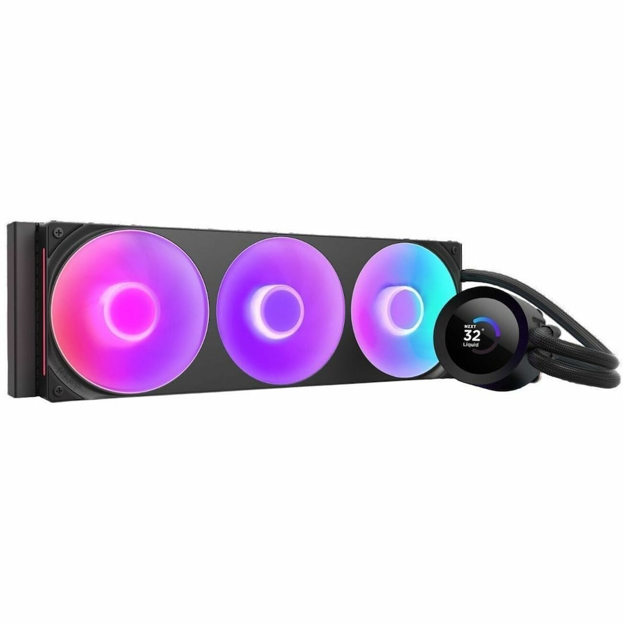 NZXT Kraken Plus 360 RGB RL-KR360-W2 Cooling Fan/Water Block - CPU - 3 x Fan(s) - 127.51m³/h Maximum Airflow - 2400 rpm - Liquid Cooler Cooler - - &