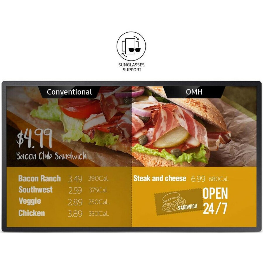 Samsung OM32H 32" LCD Digital Signage Display - Cortex A12 1.30 GHz - 2.50 GB - 1920 x 1080 - LED - 1000 cd/m - 1080p - USB - HDMI - Serial - -