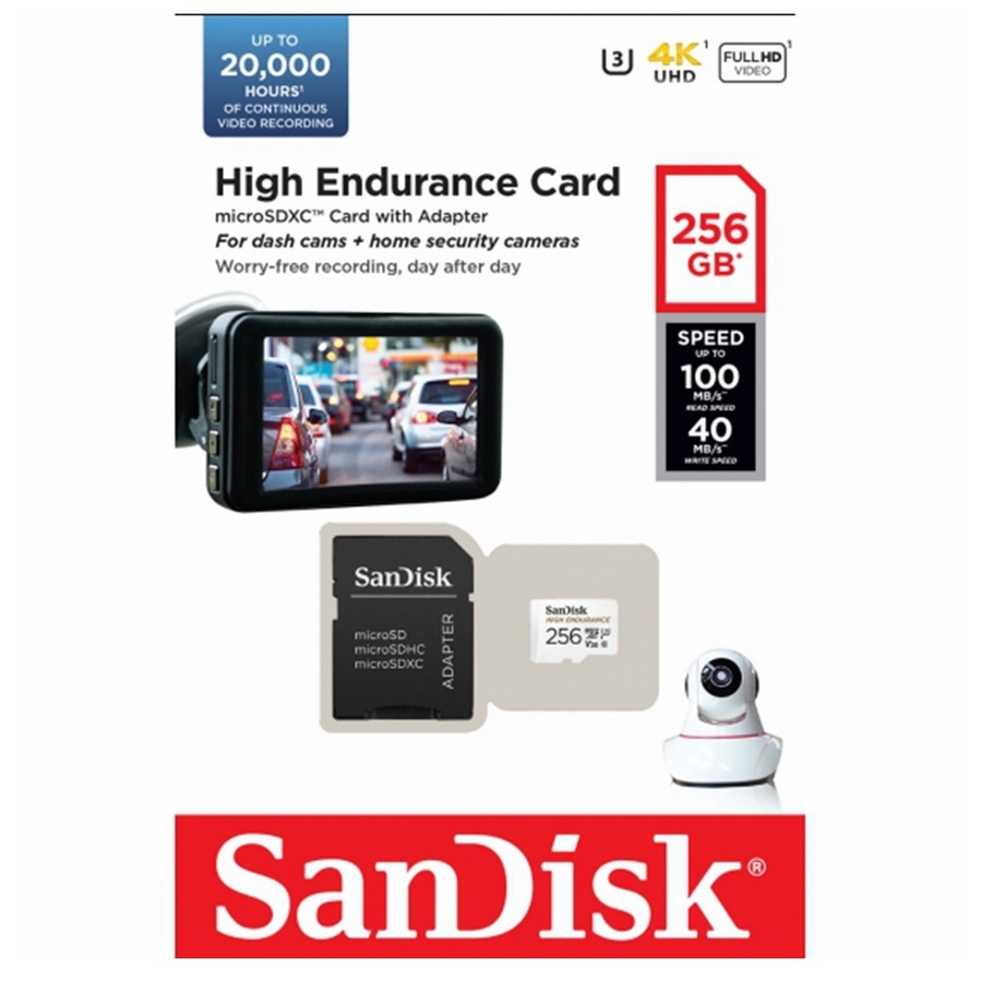 SanDisk 256GB High Endurance Micro SD Card