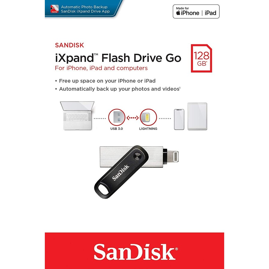 SanDisk iXpand Go 128GB USB 3.0 Flash Drive