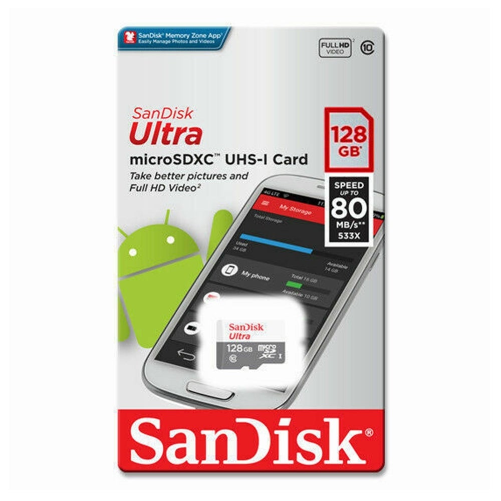 SanDisk Ultra 128GB Micro SD Card 80MB/s