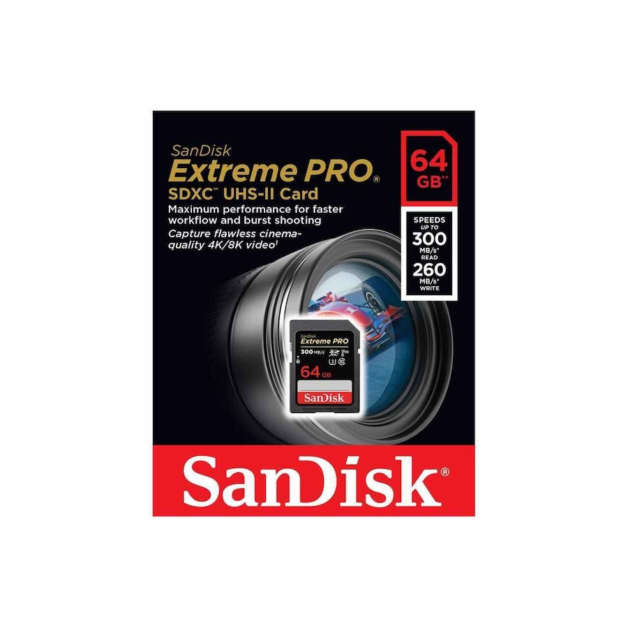 SD Card Sandisk Extreme Pro 64GB SDXC UHS-II Memory Card DSLR 4K Video 300MB/s