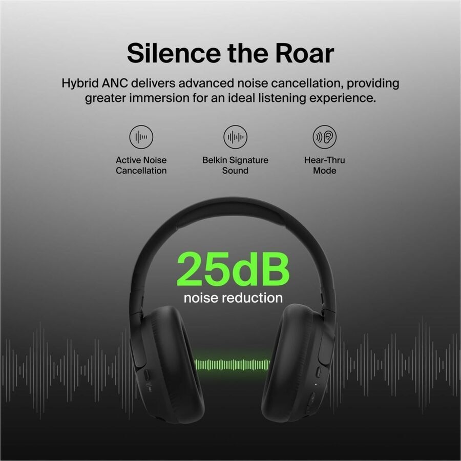SoundForm Isolate#Noise Cancelling Over-Ear Headphones# - Black