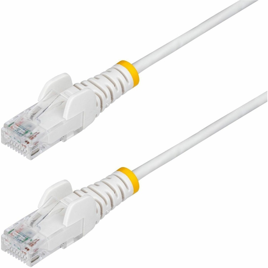 StarTech.com 15m White Slim CAT6 Ethernet Cable, Snagless RJ45, UTP, LSZH, 28AWG Pure Bare Copper, Slim Network Patch Cord, Fluke Tested - Slim UTP