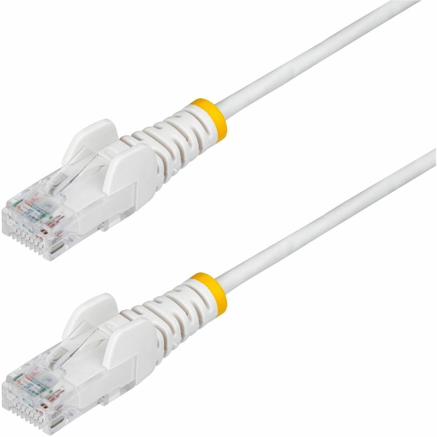 StarTech.com 15m White Slim CAT6 Ethernet Cable, Snagless RJ45, UTP, LSZH, 28AWG Pure Bare Copper, Slim Network Patch Cord, Fluke Tested - Slim UTP