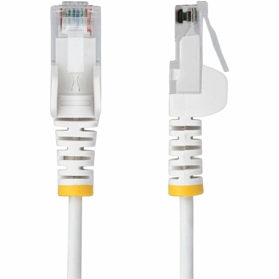 StarTech.com 15m White Slim CAT6 Ethernet Cable, Snagless RJ45, UTP, LSZH, 28AWG Pure Bare Copper, Slim Network Patch Cord, Fluke Tested - Slim UTP