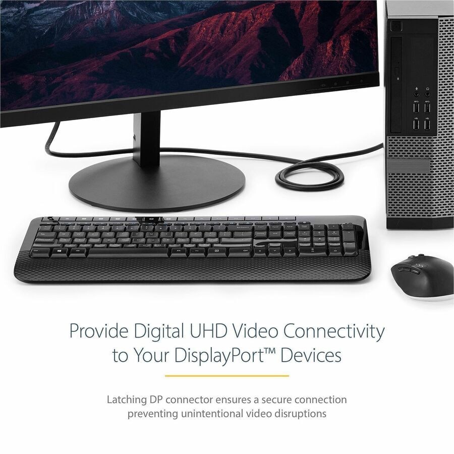 StarTech.com 3m (10ft) DisplayPort 1.2 Cable, 4K x 2K UHD VESA Certified DisplayPort Cable, DP Cable/Cord for Monitor, w/ Latches - Cable for Device,