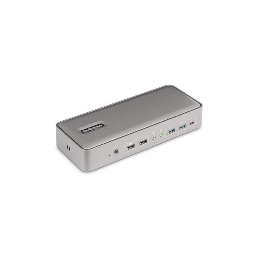 StarTech.com Dual-Laptop USB-C KVM Docking Station, Dual Monitor 4K 60Hz DisplayPort KVM Dock, 5x USB Hub, GbE, 90W/45W PD, Wind