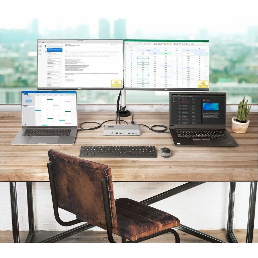StarTech.com Dual-Laptop USB-C KVM Docking Station, Dual Monitor 4K 60Hz DisplayPort KVM Dock, 5x USB Hub, GbE, 90W/45W PD, Wind