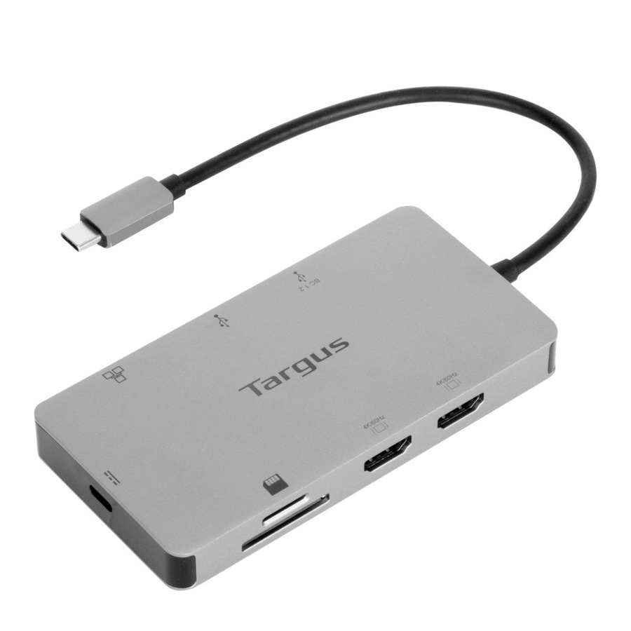 Targus USB-C Dual HDMI 4K Docking Station with 100W Power Delivery Pass-Thru 2xHDMI 2xUSB 3.2 1xSD 1xMicroSD 1xGigabit LAN