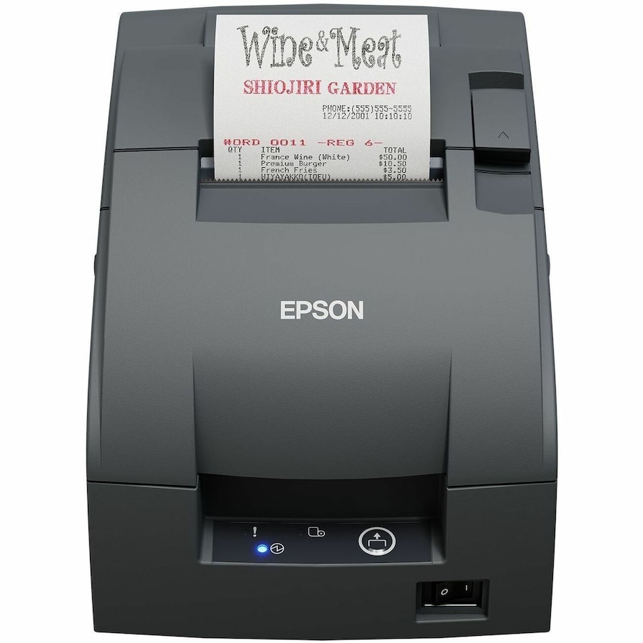 Epson TM-U220IIB-302 Kitchen Receipt Ticket Dot Matrix Printer - Colour - Dark Grey - 2 Copies - 40 Column - USB