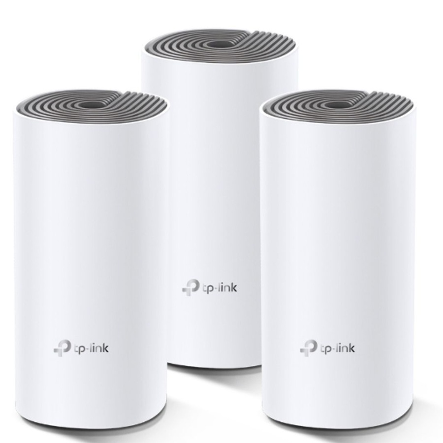 TP-Link Deco E4(3-pack) AC1200 Whole Home Mesh Wi-Fi System, ~370sqm Coverage