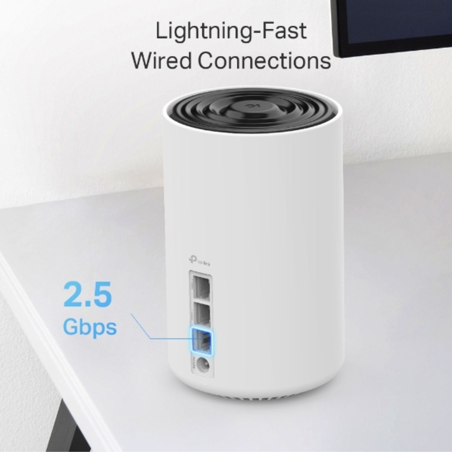 TP-Link Deco XE75 Pro(3-pack) AXE5400 Tri-Band Mesh Wi-Fi 6E System, 574 Mbps at 2.4 GHz + 2402 Mbps at 5 GHz + 2402 Mbps at 6 GHz