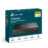 TP-Link VIGI NVR1004H-4P 4 Channel PoE+ Network Video Recorder, 24/7 Continuous Recording, 4K HDMI Video Output & 16MP Decoding (HDD Not Included)